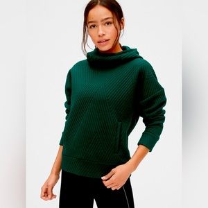 Gap Fit Women’s Quilted Jacquard Pullover Hoodie Green Pine